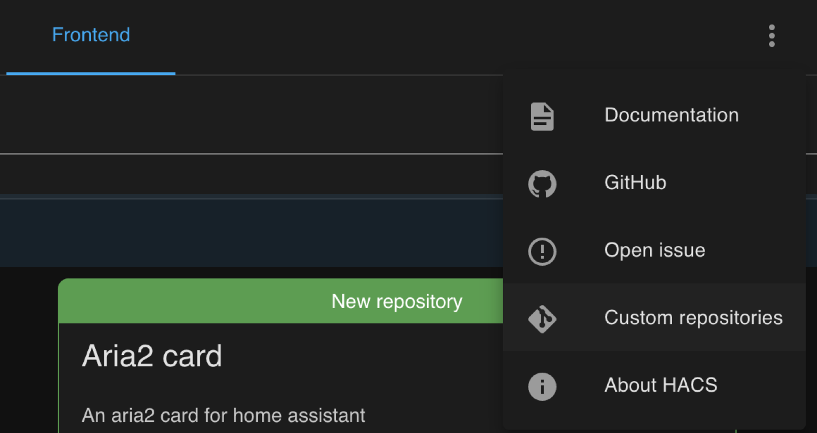 Custom repositories w HACS